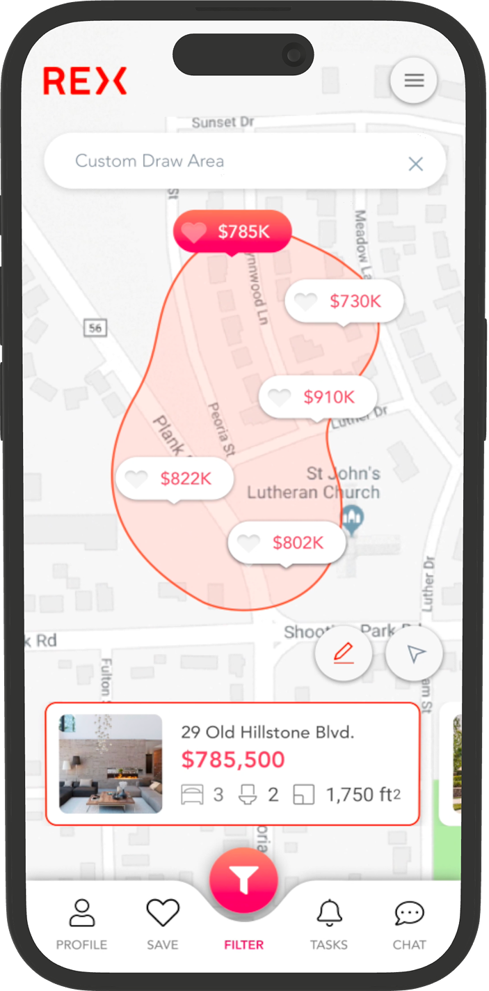 REX mobile UI — after
